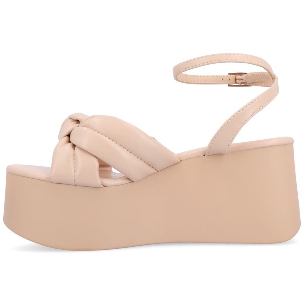 Journee Collection Women's Tan Platform Sandals - Picture 2 of 8